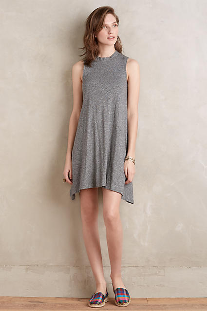 Maeve Mockneck Swing Dress Grey casual swing dresses for spring