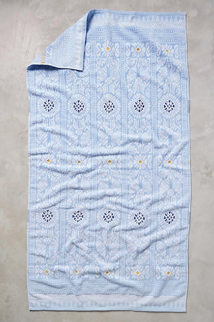Marigold Towel Collection Blue Anthropologie extra 40% off sale