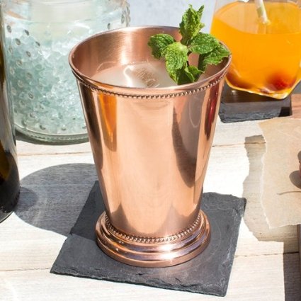 Mint Julep Cup, Beaded Edge, 4.5 in tall, Copper kentucky derby party
