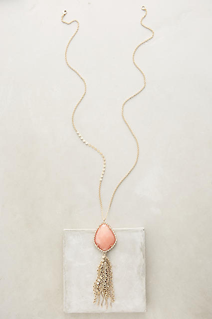 Minuet Tassel Necklace Orange Anthropologie extra 40% off sale 