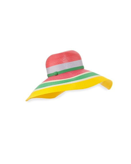 Missoni Striped Floppy Sun Hat Pink/Green/Yellow