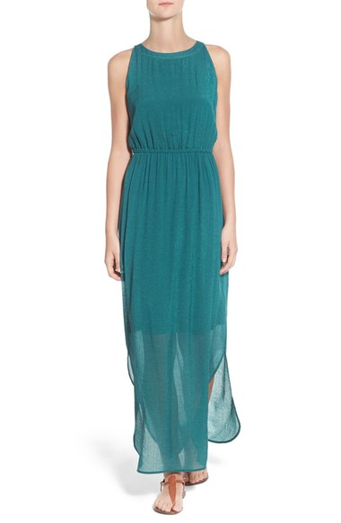 NIC+ZOE 'Emerald Burst' A-Line Maxi Dress Bayberry a-line dresses for the kentucky derby