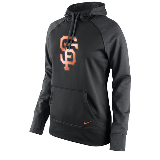 NIKE SAN FRANCISCO GIANTS WOMEN'S BLACK ALL TIME PERFORMANCE 1.5 PULLOVER HOODIE mother's day san francisco giants gifts for mom
