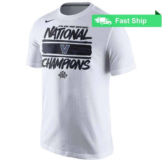 NIKE VILLANOVA WILDCATS WHITE 2016 NCAA MEN'S BASKETBALL NATIONAL CHAMPIONS LOCKER ROOM T-SHIRT