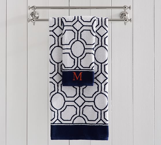 NOVA JACQUARD QUICK-DRY BATH TOWELS Monogam Pottery Barn spring friends and family event