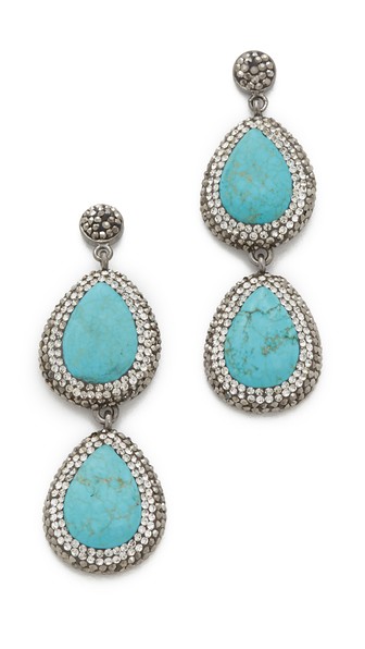 Native Gem Two Tier Earrings Silver Turquoise Shopbop