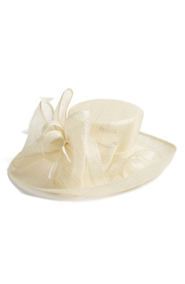 Nordstrom Bow Sinamay Hat Creme Silver kentucky derby hats for women