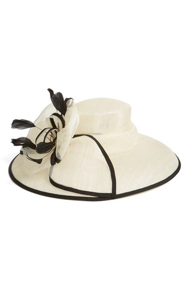 Nordstrom Feathered Sinamay Hat White kentucky derby hats for women