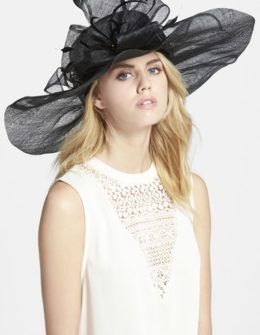 Nordstrom Sinamay Hat with Flower Black