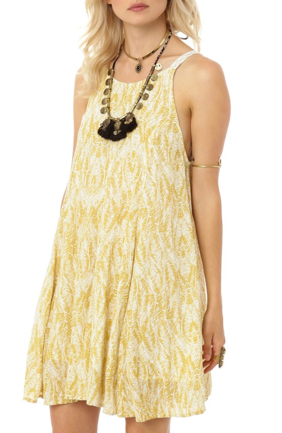 O'Neill 'Sia' Print Swing Dress Gold casual swing dresses