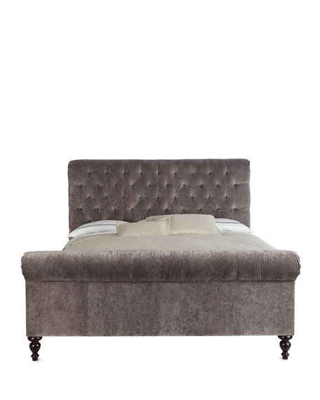Old Hickory Tannery Lourdes Tufted King Bed Amethyst Horchow Bedroom Sale