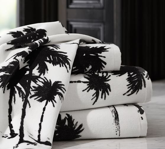 PALM TREE ORGANIC BATH TOWELS Pottery Barn spring friends and family event