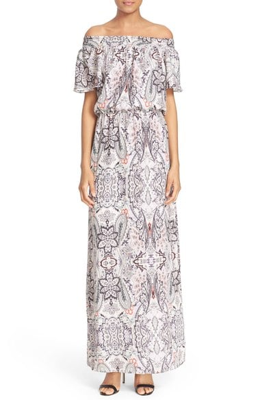 Parker 'Cayman' Print Maxi Dress Henna off the shoulder kentucky derby dresses 2016