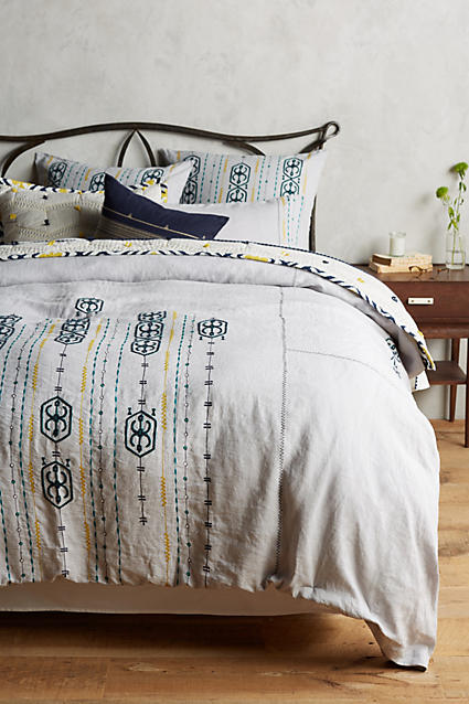 Philosopher's Path Duvet Light Grey Anthropologie