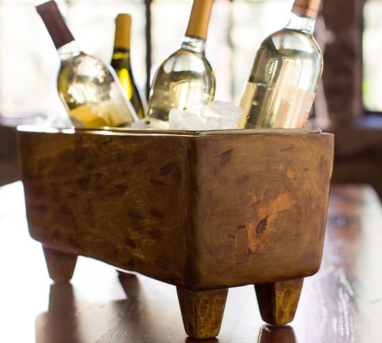Pottery Barn BLONDE WOOD WINE TROUGH