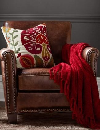 Pottery Barn IRVING LEATHER ARMCHAIR WITH NAILHEADS pottery barn warehouse clearance sale for spring