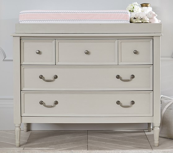 Pottery Barn Kids Blythe Dresser & Topper Set Vintage Gray pottery barn nursery furniture sale