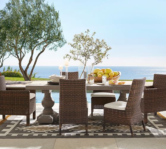 Pottery Barn SCARLETT RECTANGULAR DINING TABLE & TORREY CHAIR SET - ESPRESSO pottery barn outdoor furniture sale 