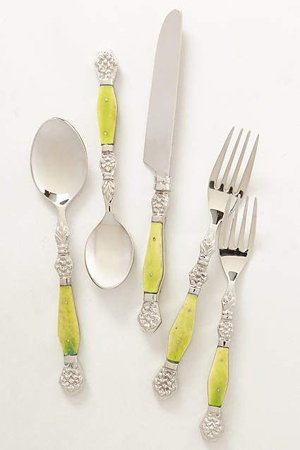 Resplendent Flatware Green Anthropologie