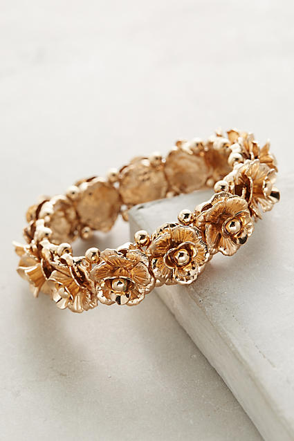 Ringed Roses Bracelet Gold Anthropologie extra 40% off sale 