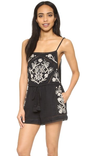 Rory Beca Yser Embroidered Romper Onyx