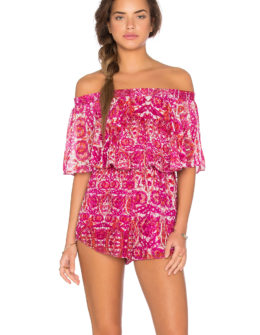 SHOW ME YOUR MUMU ROSARITA ROMPER POMEGRANATE PUNCH