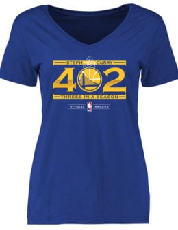 STEPHEN CURRY GOLDEN STATE WARRIORS WOMEN'S ROYAL 402 THREES T-SHIRT