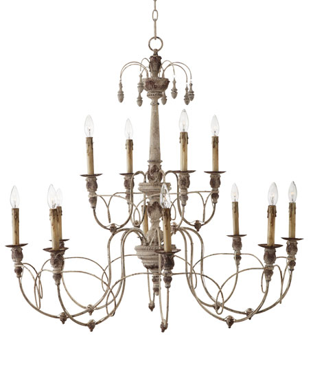 Salento 12-Light White Two-Tier Chandelier Horchow