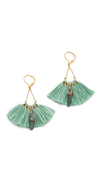 Shashi Celeste Tassel Earrings Gold Amethyst Shopbop friends and family sale