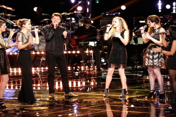  Watch The Voice Season 10 Episode 16 Live Playoffs Results: See Team Pharrell Williams members Caity Peters, Daniel Passino, Emily Keener, Hannah Huston, Lacy Mandigo and Moushumi perform Swedish House Mafia's dance hit "Don't You Worry Child" on Wednesday, April 13, 2016.
