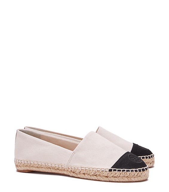Tory Burch COLOR-BLOCK FLAT ESPADRILLE DULCE DE LECHE / BLACK / DULCE DE LECHE tory burch spring event sale