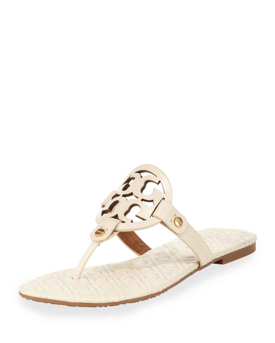 Tory Burch Miller Quilted-Sole Thong Sandal White Neiman Marcus Sale