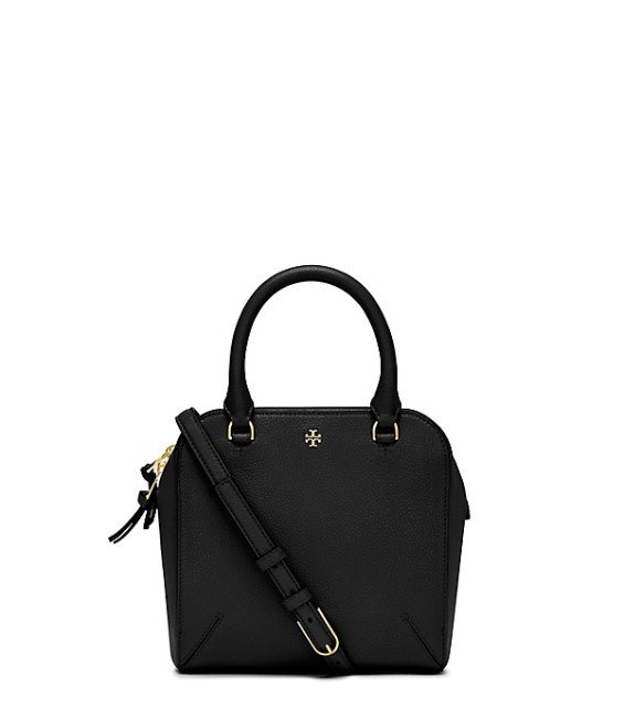 Tory Burch ROBINSON PEBBLED MINI SATCHEL Black