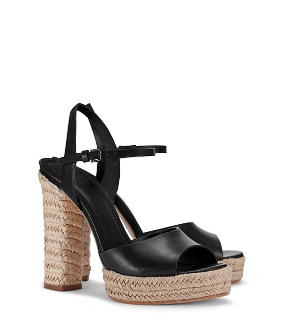 Tory Burch SOLANA PLATFORM ESPADRILLE SANDAL Black tory burch spring event sale