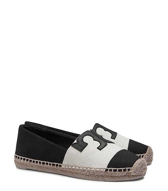 Tory Burch VERANDA ESPADRILLE Black Ecru Gray Ivory