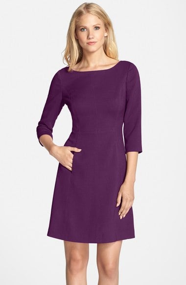 Vince Camuto Crepe A-Line Dress (Regular & Petite) Aubergine a-line dresses for the kentucky derby