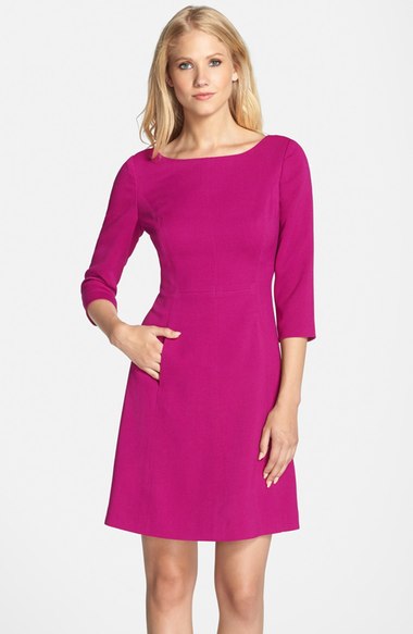 Vince Camuto Crepe A-Line Dress (Regular & Petite) Magenta a-line dresses for the kentucky derby