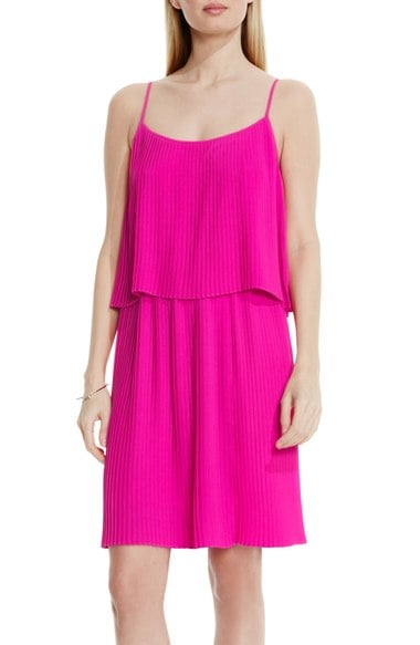 Vince Camuto Pleat Popover Tank Dress (Regular & Petite) Pop Pink