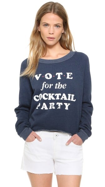 Wildfox Vote Cocktail Party Cropped Sweatshirt After Midnight Blue Shopbop friends and family sale
