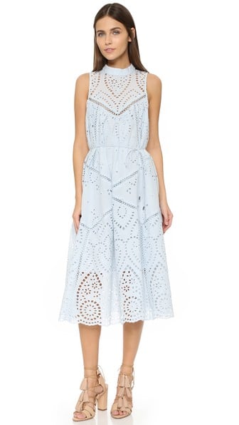 Zimmermann Epoque Broderie Panelled Dress Dusty Blue Shopbop 
