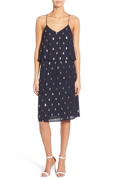 cooper & ella 'Ella' Print Popover Dress Metallic Pineapple