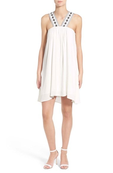 cupcakes and cashmere 'Zeus' Swing Dress Ivory Embroidered Straps