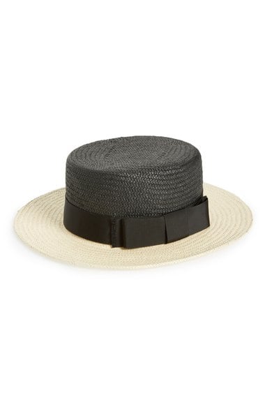 kate spade new york boater hat natural black kentucky derby hats for women