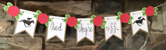 kentucky derby party "and they're off..." Banner garland BrieanndCrackers