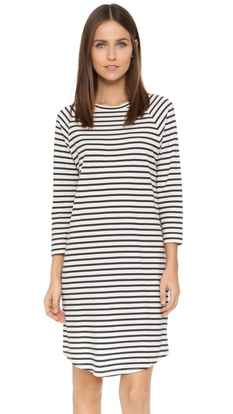 6397 Stripe Long Sleeve Dress Navy Stripe on White Shopbop shopbop surprise sale for spring