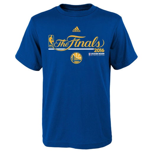 ADIDAS GOLDEN STATE WARRIORS YOUTH ROYAL 2016 WESTERN CONFERENCE CHAMPIONS LOCKER ROOM T-SHIRT golden state warriors 2016 western conference champions
