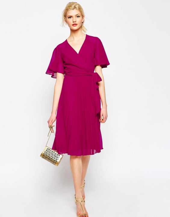 ASOS Pleated Wrap Midi Dress Oxblood wrap dresses for the kentucky derby 2016 