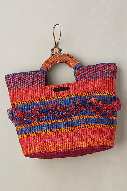 Aaks Quarteira Straw Tote Fringe trendy straw totes summer 2016