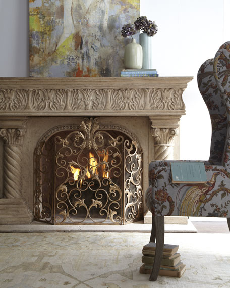 Acanthus Fireplace Iron Screen Neiman Marcus neiman decor and rug sale may 2016