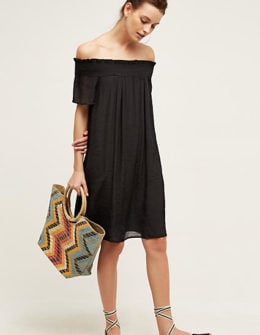 Amadi Praslin Off-The-Shoulder Dress Black Anthropologie anthropologie dresses sale summer dresses 2016